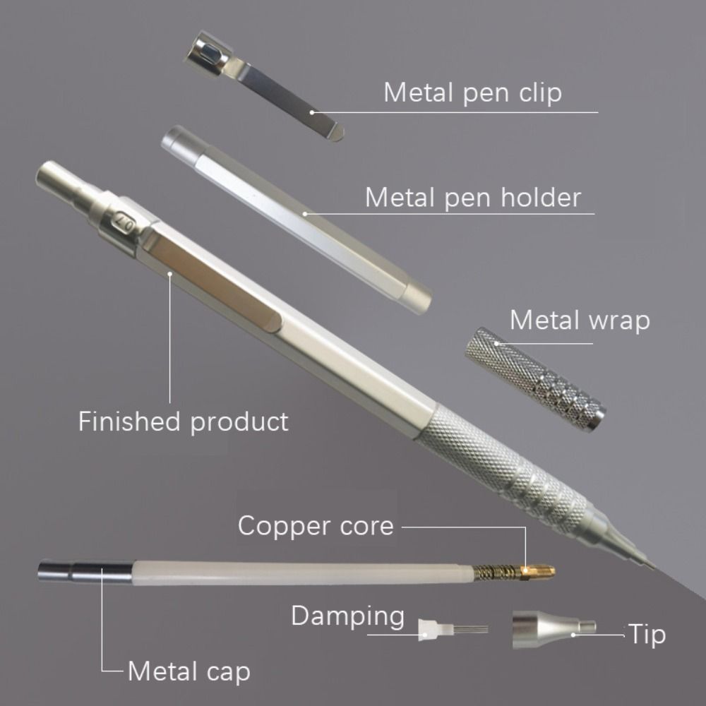 Mechanical Pencil 0.3 - ดินสอกดโลหะดีไซน์สร้างสรรค์ ดินสอเขียนแบบแรงโน้มถ่วงต่ำ ขนาด 0.3/0.5/0.7/0.9/2.0 มม. อุปกรณ์วาดเขียนสำหรับนักเรียน
