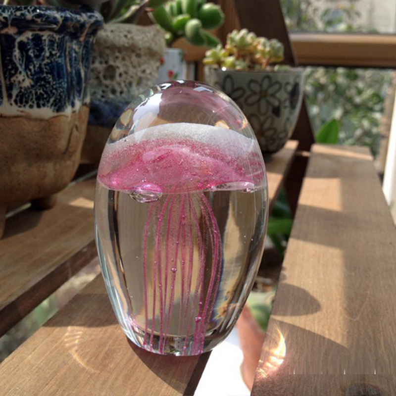 Paper Weight Crystal - Miniature 3D แมงกะพรุนคริสตัล Figurines รุ่น Glass