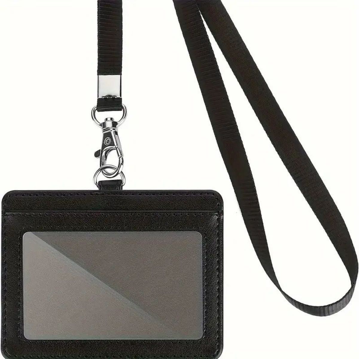Index Card Holder - ที่ใส่ป้าย ID แนวนอน 1 ชิ้นพร้อมเชือกเส้นเล็ก ID