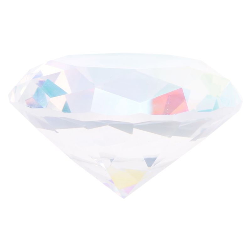 Paper Weight Crystal - ที่ทับกระดาษคริสตัลเพชร AT84-60 มม. ของตกแต่งสร้างแสงรุ้ง ปริซึมแก้วเพชร ของประดับตกแต่งห้องแต่งงาน
