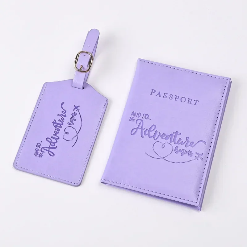 Index Card Holder - ใหม่สีม่วง PU หนังผู้ถือหนังสือเดินทางคลิปหนังสือเดินทางครอบคลุมกระเป๋าเดินทางชุด ID บัตรเครดิตผู้ถือกระเป๋าสตางค์ Unisex