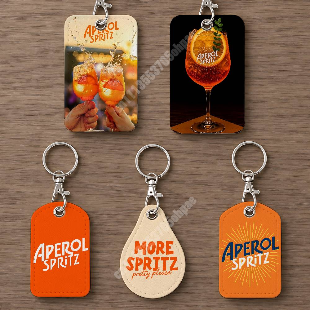 Index Card Holder - พวงกุญแจหนังพร้อมช่องใส่บัตรสำหรับ Airtag และบัตรประจำตัว รุ่น Orange Prosecco