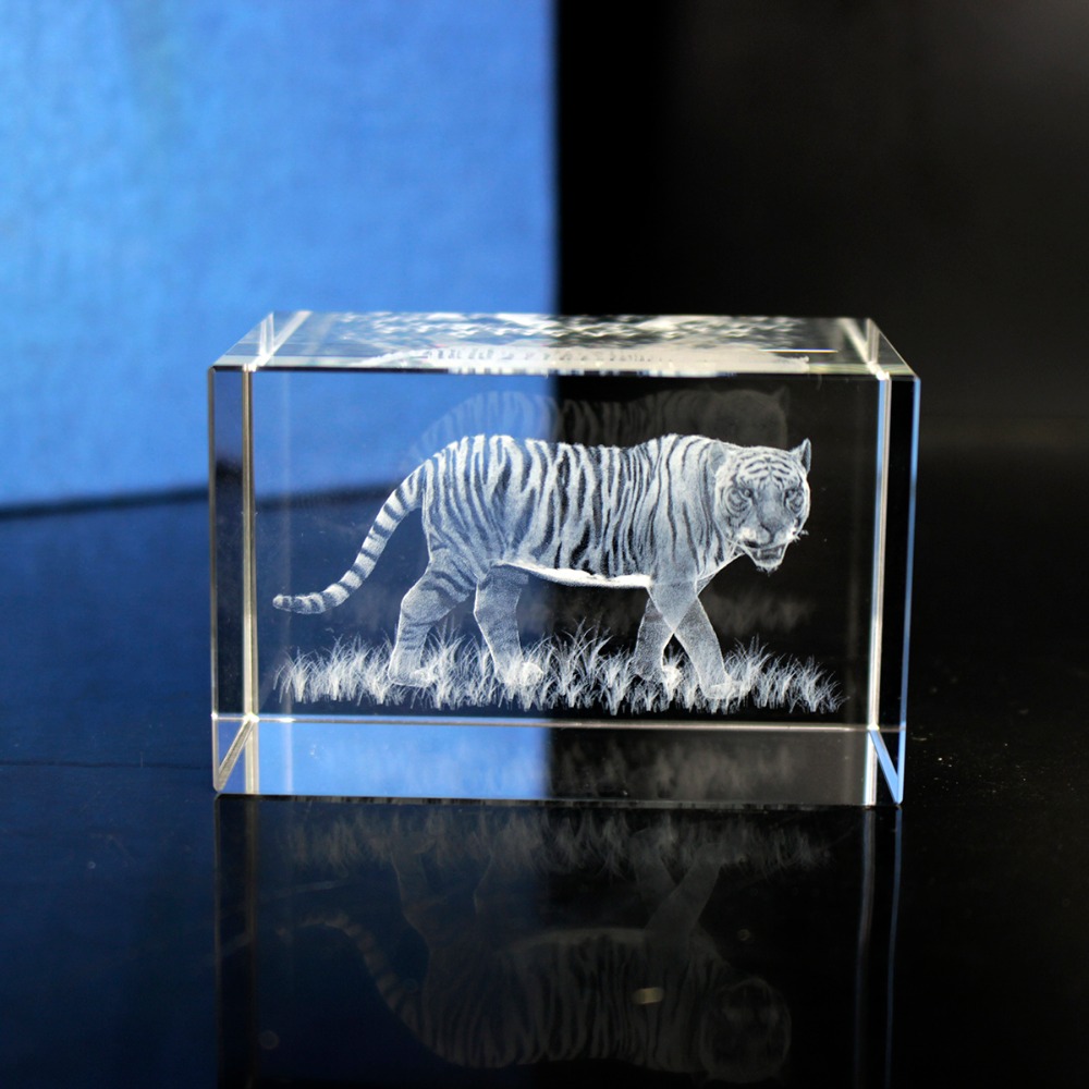 K9 คริสตัล Tiger รูปปั้น 3D เล - Paper Weight Crystal บทวิจารณ์และราคา